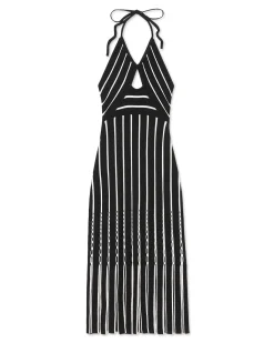 Ramy Brook Frida Fringe Knit Midi Dress Blackfringe Discount