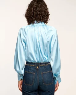 Ramy Brook Gayle Silk Long Sleeve Blouse Clearance