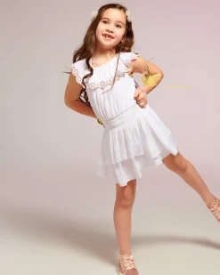 Ramy Brook Girls Cynthia Ruffle Mini Dress Ivory Sale