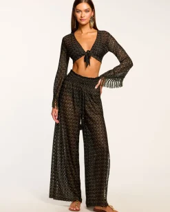 Ramy Brook Glora High Rise Coverup Pant Blackzigzag Hot