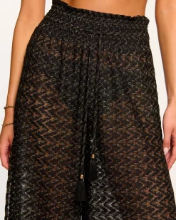 Ramy Brook Glora High Rise Coverup Pant Blackzigzag Hot