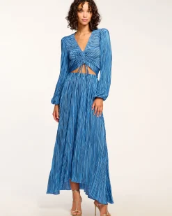 Ramy Brook Gwendolyn Pleated Maxi Skirt Bluepleats Online