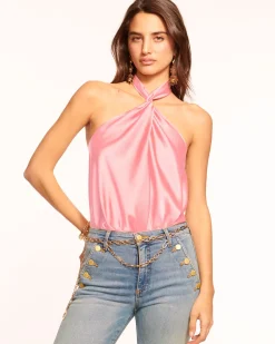 Ramy Brook Harriet Silk Halter Tank Top Fashion