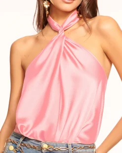 Ramy Brook Harriet Silk Halter Tank Top Fashion