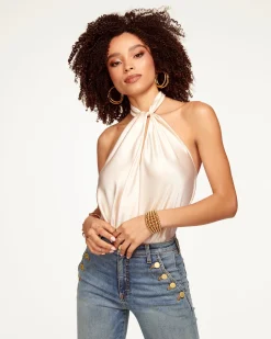 Ramy Brook Harriet Silk Halter Tank Top Fashion