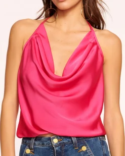 Ramy Brook Hettie Cowl Neck Halter Top Best