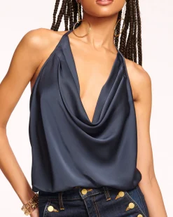 Ramy Brook Hettie Cowl Neck Halter Top Best