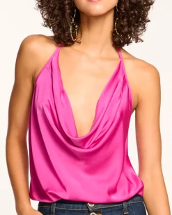 Ramy Brook Hettie Cowl Neck Halter Top Best