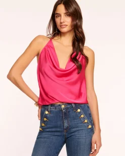 Ramy Brook Hettie Cowl Neck Halter Top Best