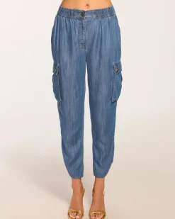 Ramy Brook Huc Cropped Cargo Jogger Chambray Best
