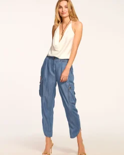 Ramy Brook Huc Cropped Cargo Jogger Chambray Best