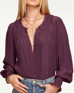 Ramy Brook Isla Puff Sleeve Blouse Sandstone Outlet