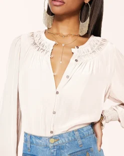 Ramy Brook Isla Puff Sleeve Blouse Sandstone Outlet