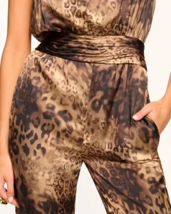 Ramy Brook Jackeline Halter Jumpsuit Leopard Fashion