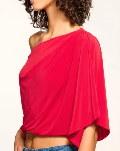 Ramy Brook Jamila Off-The-Shoulder Top Ruby Hot