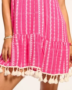 Ramy Brook Jaxson Sleeveless Coverup Mini Dress Pinkstripe Fashion