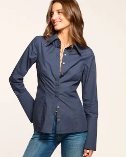 Ramy Brook Jay Tailored Cotton Poplin Top Clearance
