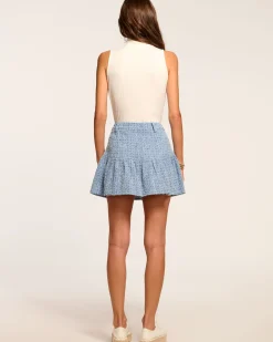 Ramy Brook Jeanne Textured Denim Mini Skirt Texturedwash Fashion