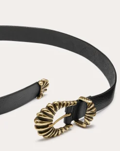 Ramy Brook Jolene Leather Belt Black Fashion