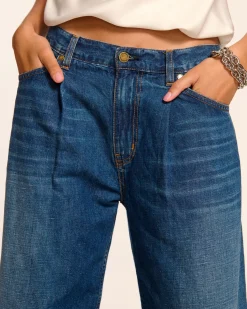 Ramy Brook Kailani Pleated Low-Rise Jean Mediumwash Sale