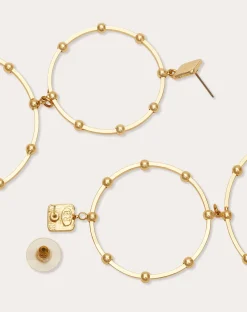 Ramy Brook Kairi Stacked Hoop Earrings Gold New