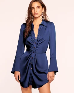 Ramy Brook Katelyn Long Sleeve Ruched Mini Dress Online