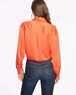 Ramy Brook Kolby Oversized Button Down Blouse Outlet