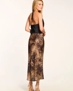 Ramy Brook Krisia Slip Skirt Leopard New