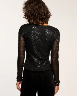 Ramy Brook Leon Beaded Cowl Neck Top Fashion