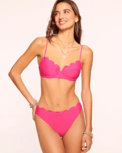 Ramy Brook Leyla Scalloped Underwire Bikini Top Perfectpink Hot