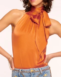 Ramy Brook Lori Silk High Neck Tank Top Online