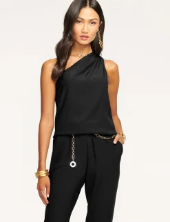 Ramy Brook Lulu One Shoulder Jumpsuit Navy Best