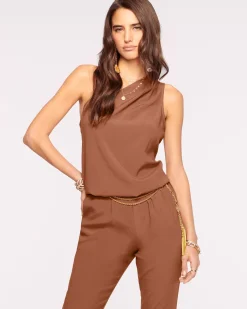 Ramy Brook Lulu One Shoulder Jumpsuit Navy Best