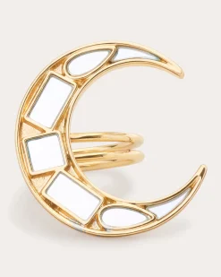Ramy Brook Lunar Mirrored Ring Set Gold Clearance