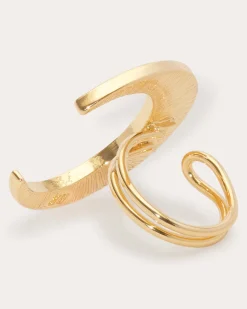 Ramy Brook Lunar Mirrored Ring Set Gold Clearance