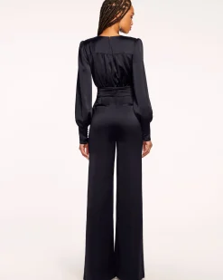 Ramy Brook Madelane Plunging Long Sleeve Jumpsuit Clearance