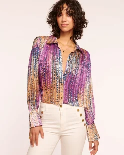 Ramy Brook Mandy Button Down Blouse Ravellodot Outlet