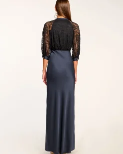 Ramy Brook Marceline Lace Short Sleeve Maxi Dress Navy Discount