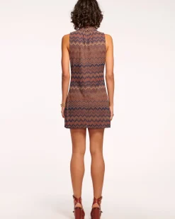 Ramy Brook Marietta Mock Neck Mini Dress Saddlechevron Fashion