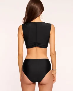 Ramy Brook Marjorie High Waisted Bikini Bottom Black Best