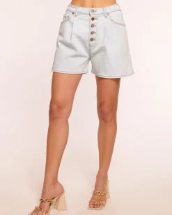Ramy Brook Matie Relaxed Denim Mini Short Bleachedwash Fashion