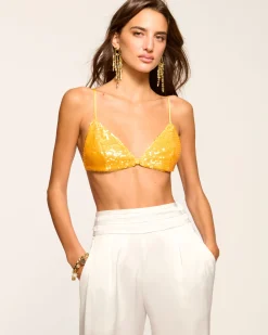 Ramy Brook Mellanee Sequin Bra Top Floralsequin Discount