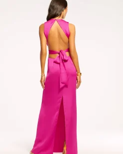 Ramy Brook Milan Open Back Gown Black Hot