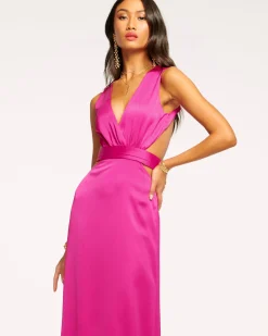 Ramy Brook Milan Open Back Gown Black Hot