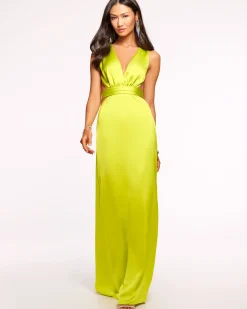 Ramy Brook Milan Open Back Gown Black Hot