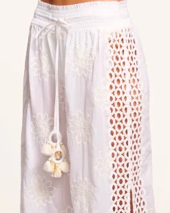 Ramy Brook Milan Wide Leg Coverup Pant Whitefloral Sale