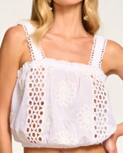 Ramy Brook Misha Coverup Top Whitefloral Clearance