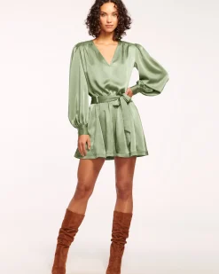 Ramy Brook Montana Puff Sleeve Mini Dress Pinotnoir New