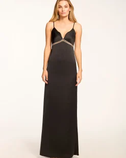 Ramy Brook Mosby Embellished Empire Waist Gown Clearance