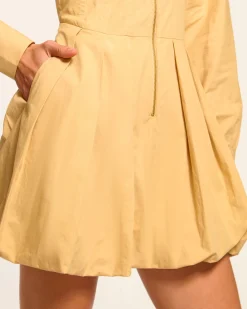 Ramy Brook Naira Cotton Poplin Bubble Mini Dress Burlap Online